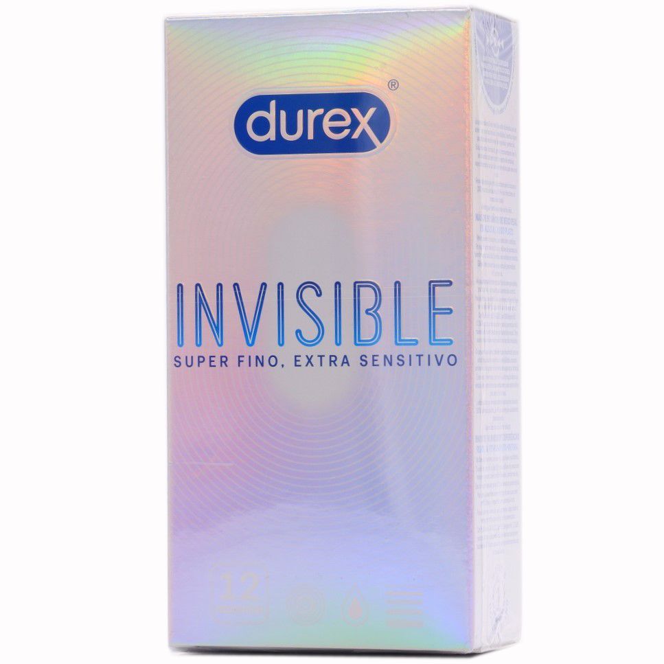 DUREX INVISIBLE EXTRA FINO EXTRA SENSITIVO PRESERVATIVOS 12 UNIDADES