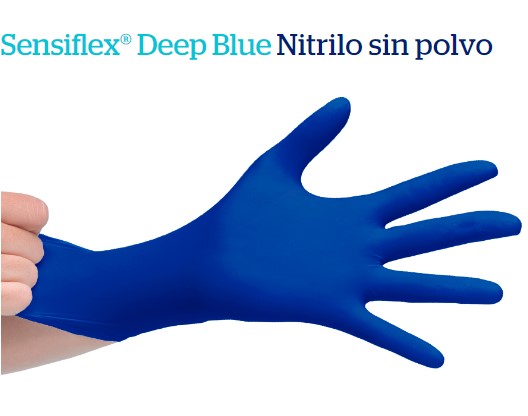 Sensiflex Deep Blue guantes de nitrilo talla S, caja de 100