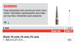 [BA277.313.009] Fresas Diamantadas Súper pequeñas Bambino Grano Fino FG 5u Edenta